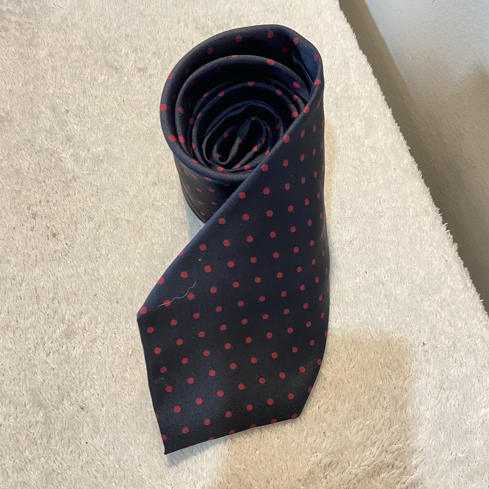 Bert Pulitzer Silk Neck Tie Collectors Edition Made In USA Black W/red Polkadots